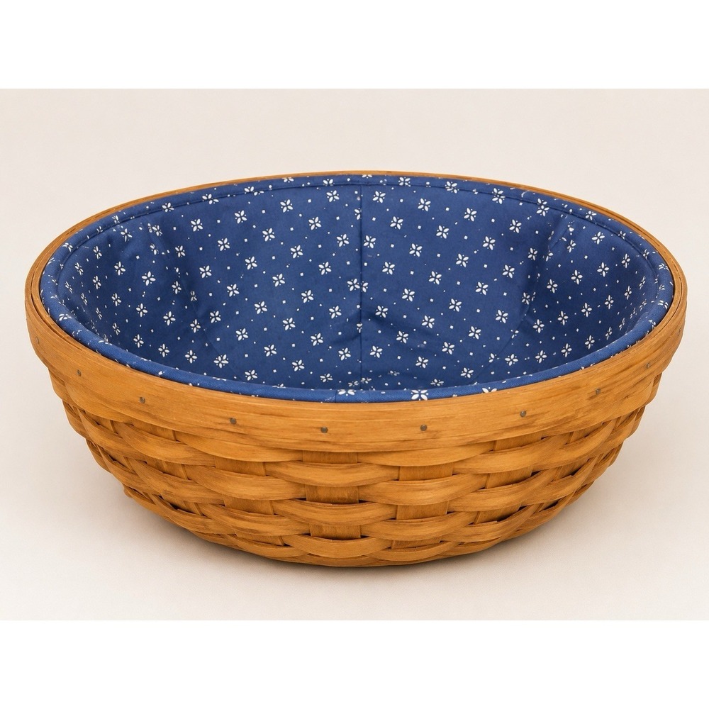 Longaberger 9" Bowl Basket Liner Only‎ Classic Blue Fabric